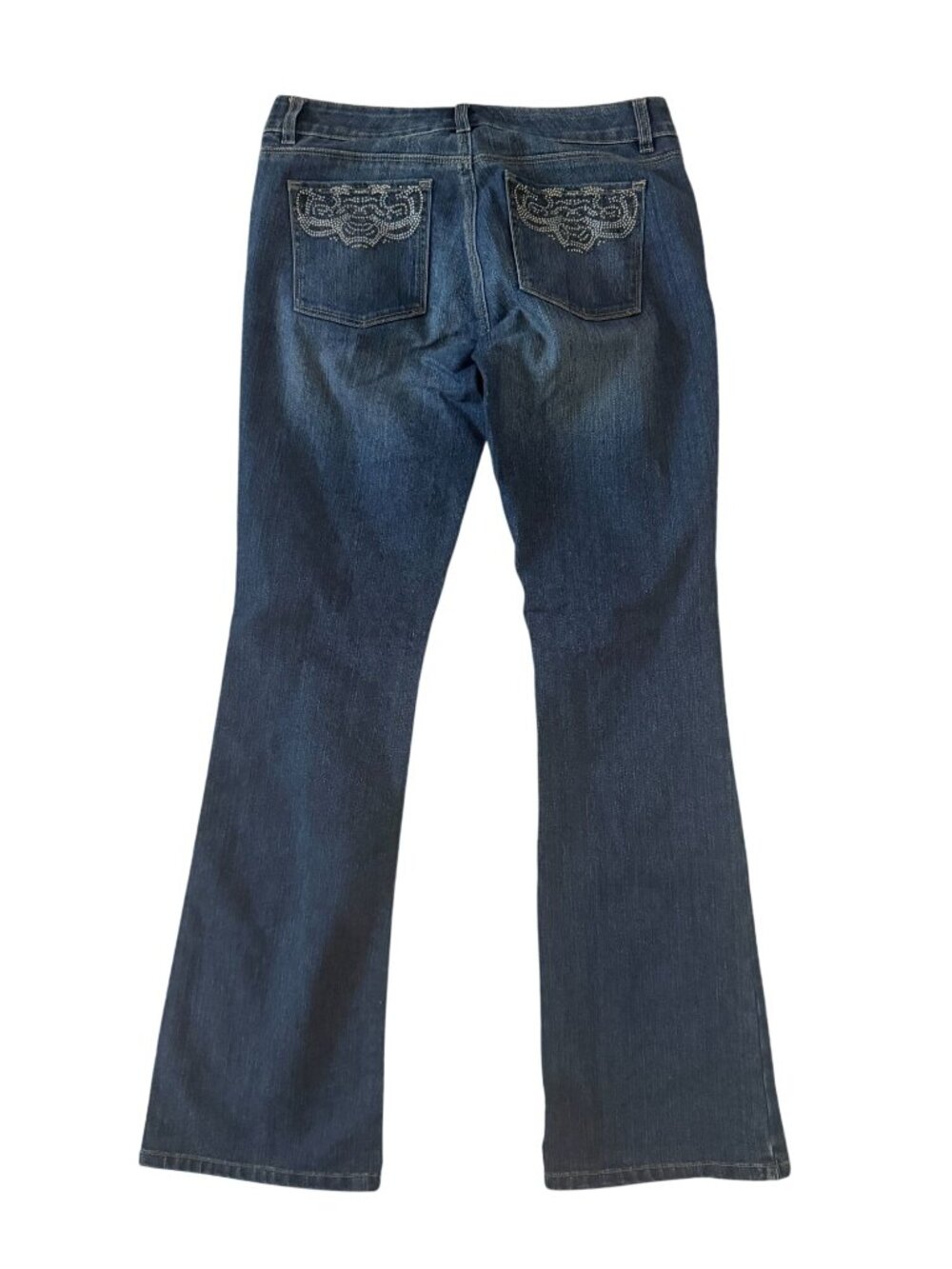 WHITE HOUSE BLACK MARKET WHBM Blanc Dark Wash Embellished Jeans Size 8